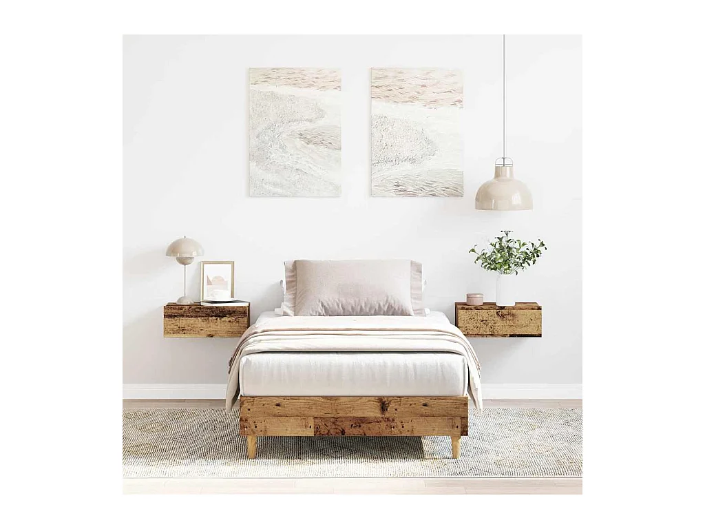 Bedframe zonder matras 100x200 cm spaanplaat bewerkt hout
