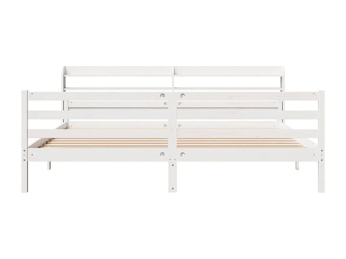 Cadre de lit avec tête de lit sans matelas blanc 180x200 cm