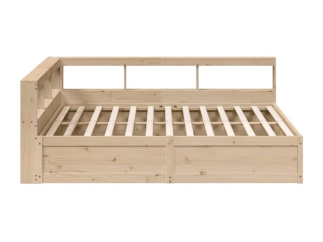 Lit bibliothèque sans matelas 180x200 cm bois massif de pin