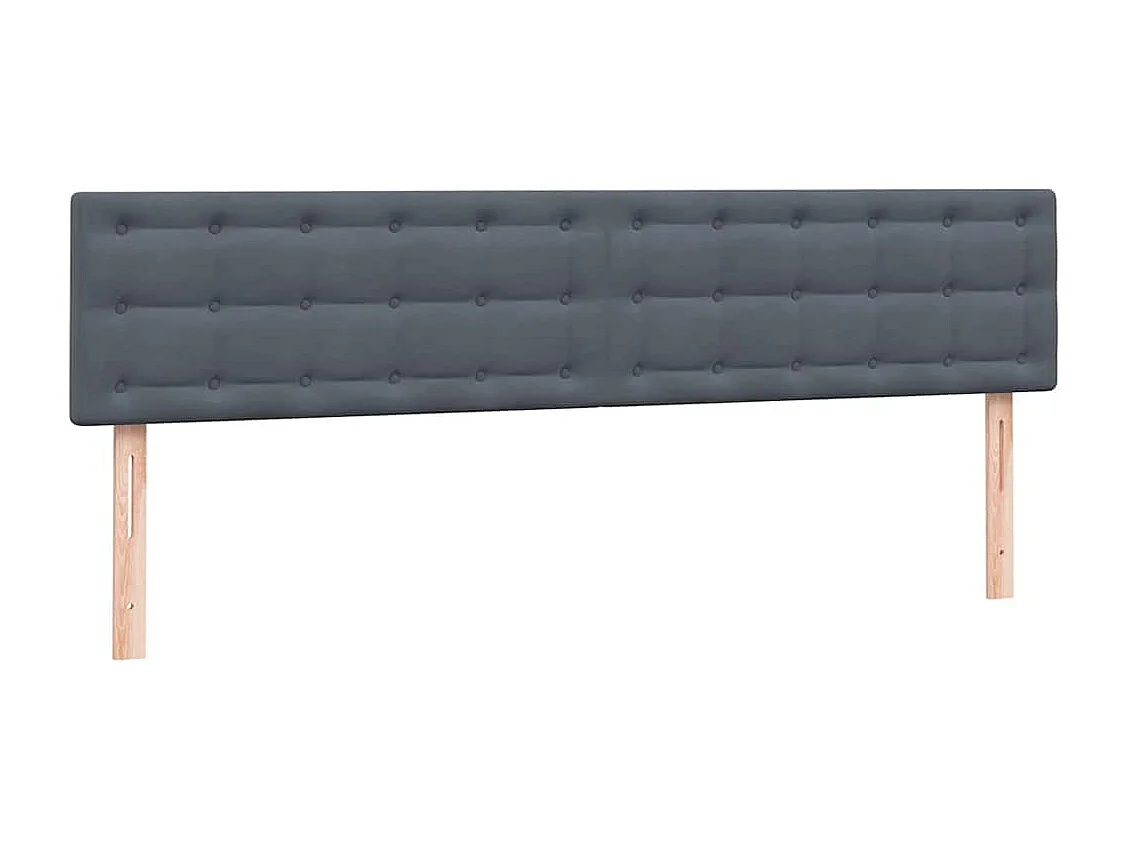 Cama box spring con colchones terciopelo gris oscuro 180x220 cm