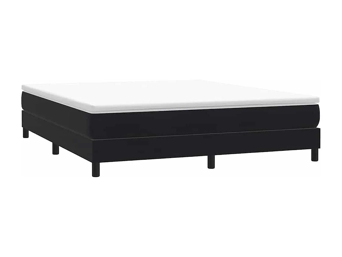 Cama box spring sin colchón terciopelo negro 180x220 cm