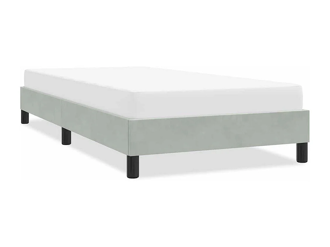 Cadre de lit sans matelas gris clair 100x210 cm velours