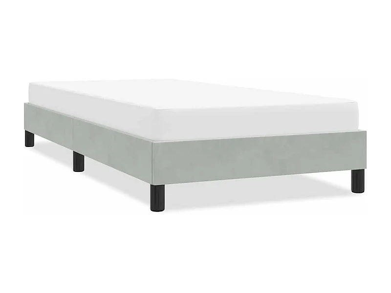 Cadre de lit sans matelas gris clair 100x210 cm velours