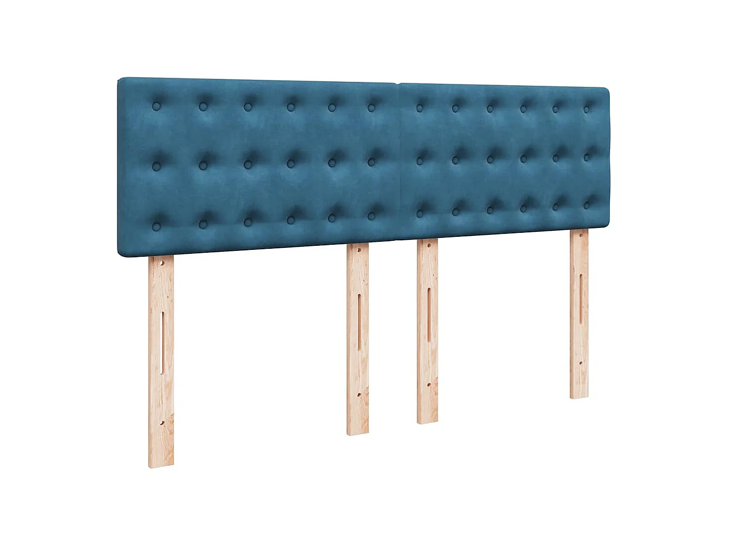 Cadre de lit ottoman avec matelas bleu foncé 140x190 cm velours