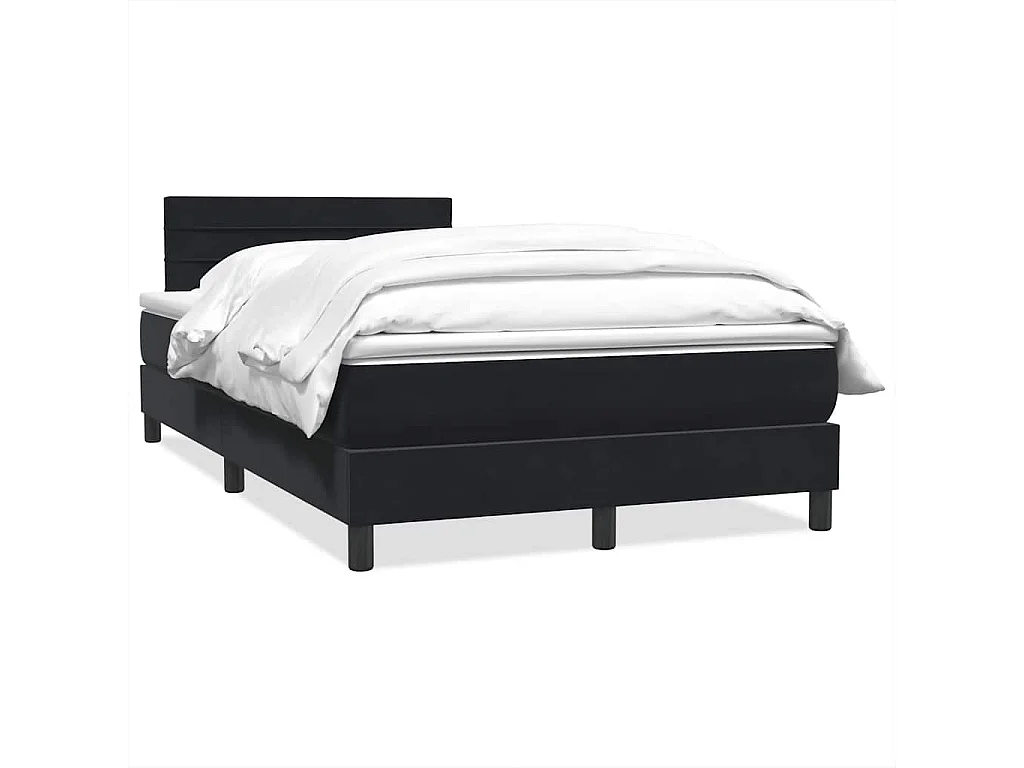 Boxspring met matras fluweel zwart 120x210 cm