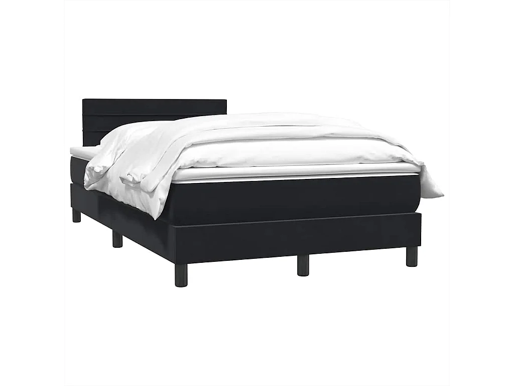 Boxspring met matras fluweel zwart 120x210 cm