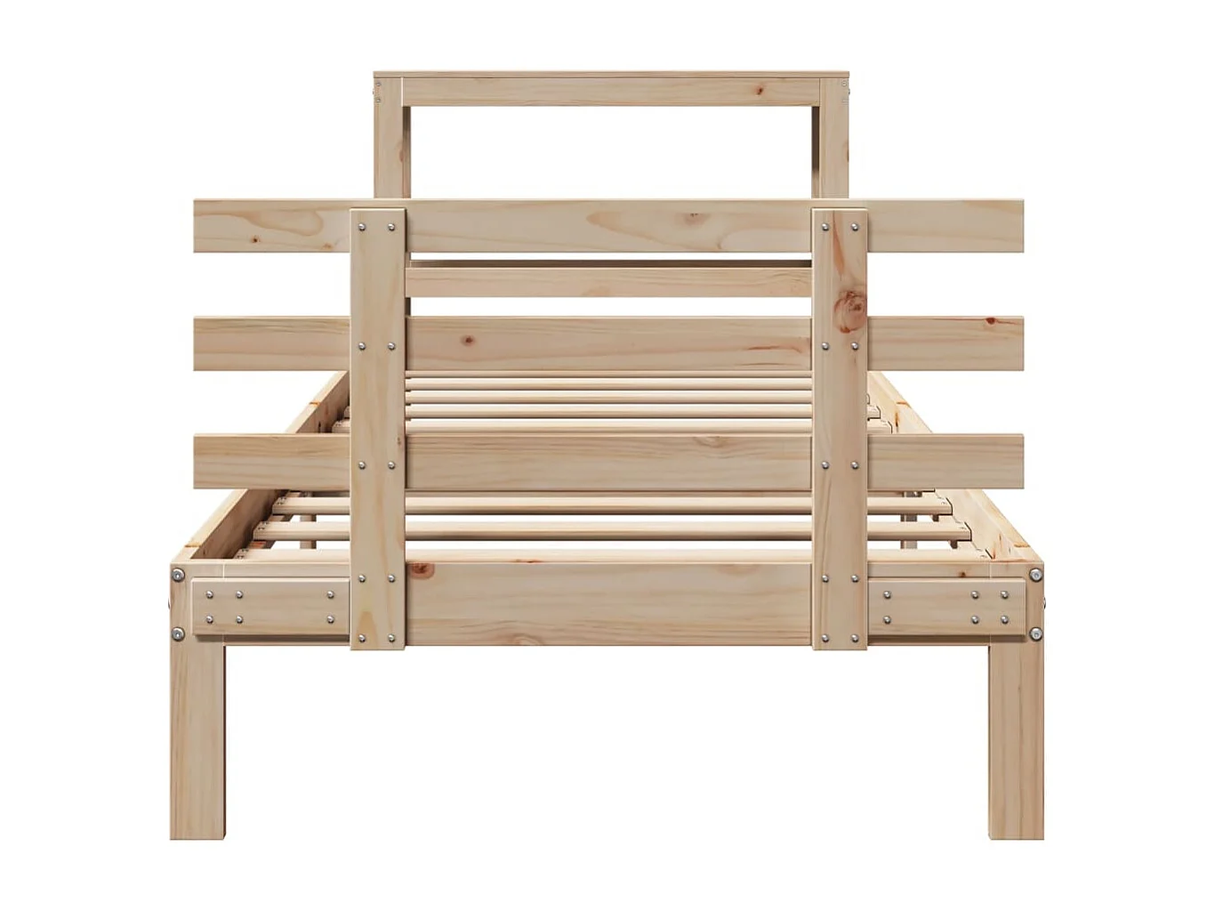 Estructura de cama con cabecero madera maciza pino 100x200 cm