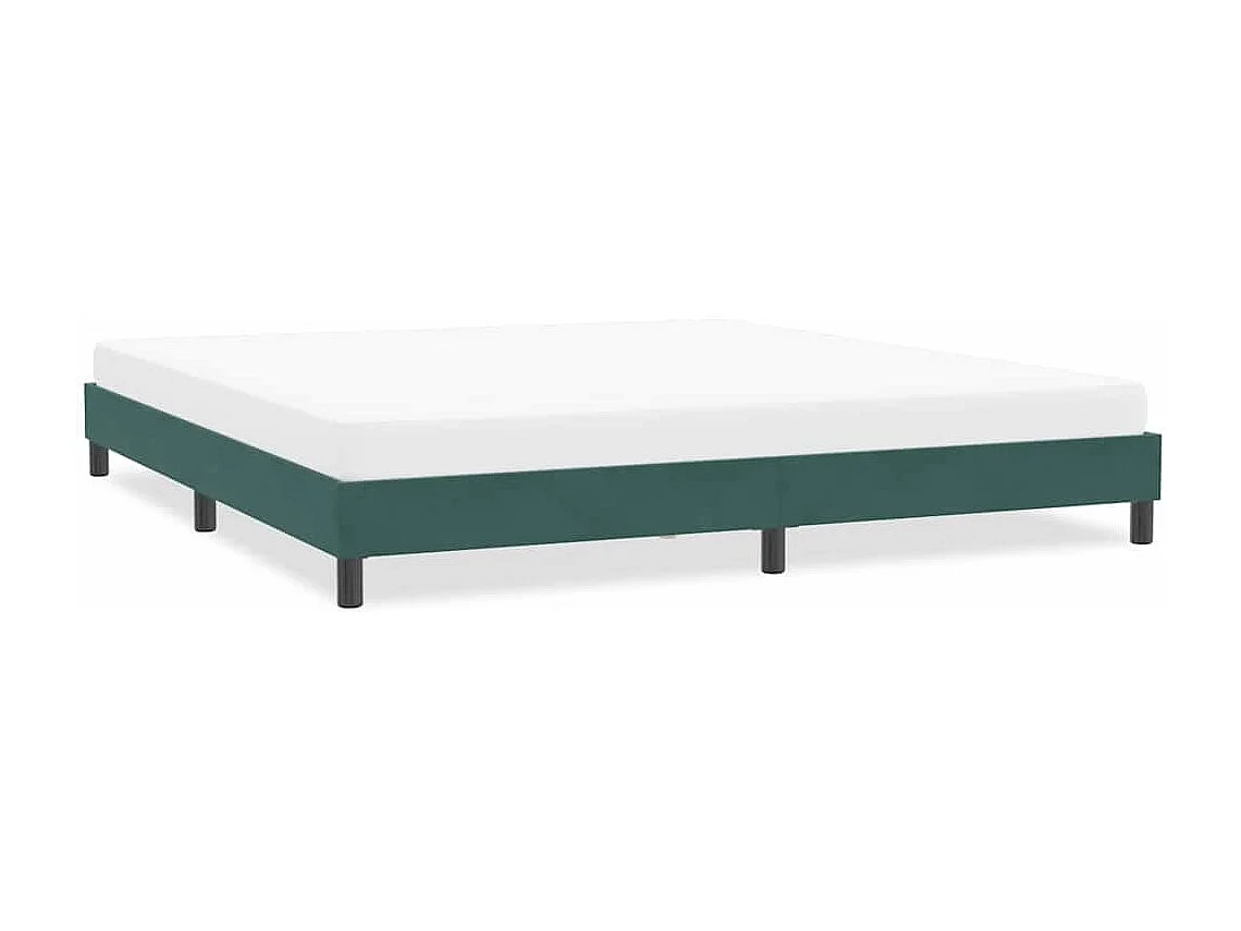 Estrutura de cama sem colchão 200x220 cm veludo verde-escuro