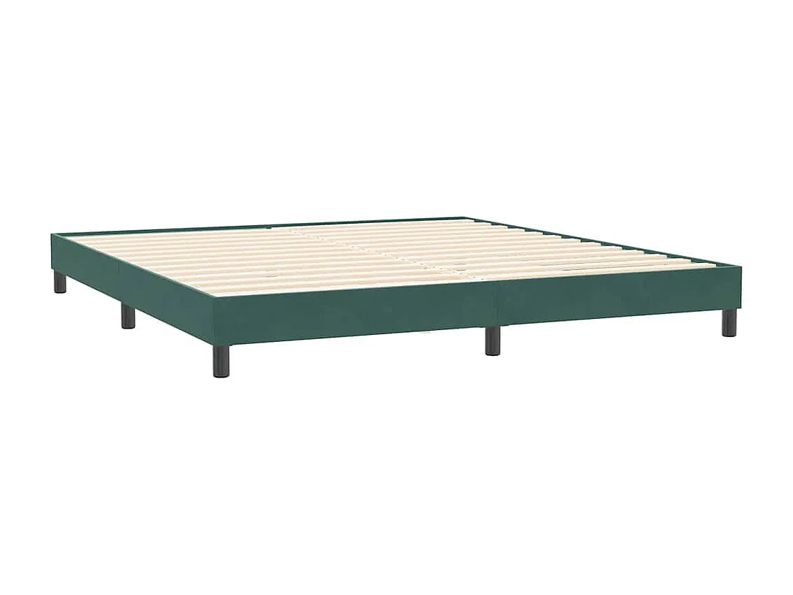 Estrutura de cama sem colchão 200x220 cm veludo verde-escuro