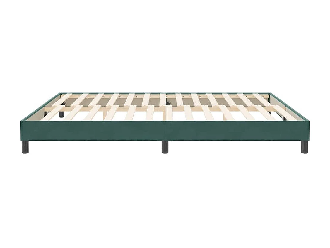 Estrutura de cama sem colchão 200x220 cm veludo verde-escuro
