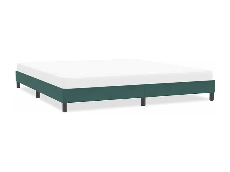 Estrutura de cama sem colchão 200x220 cm veludo verde-escuro