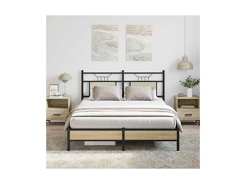 Cadre de lit sans matelas chêne sonoma 140x190 cm