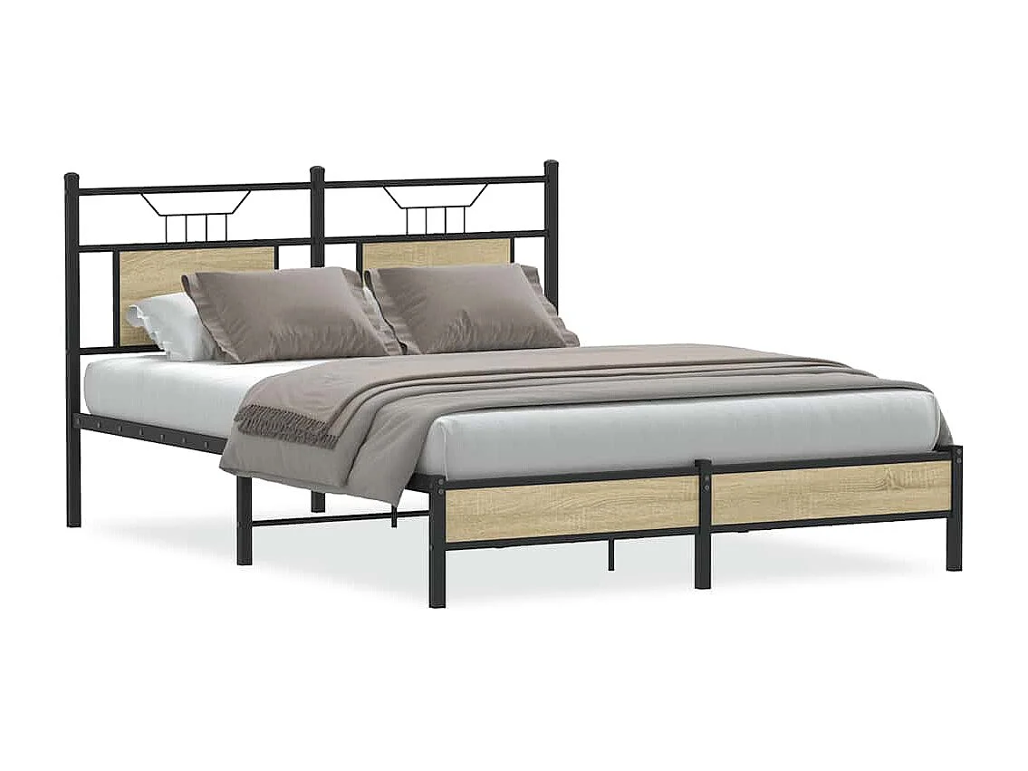 Cadre de lit sans matelas chêne sonoma 140x190 cm