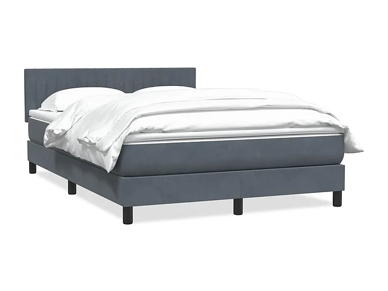 Sommier à lattes de lit et matelas gris foncé 160x210cm velours