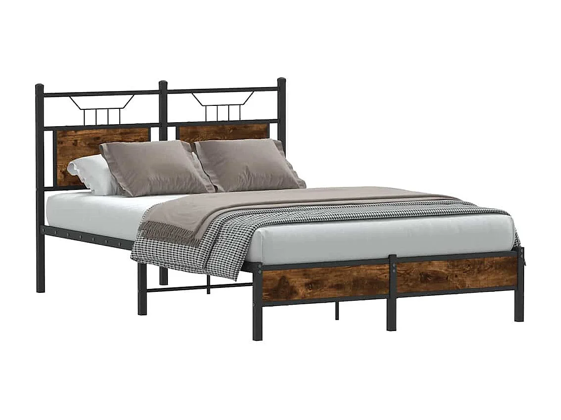 Cadre de lit sans matelas chêne fumé 120x190 cm bois ingénierie