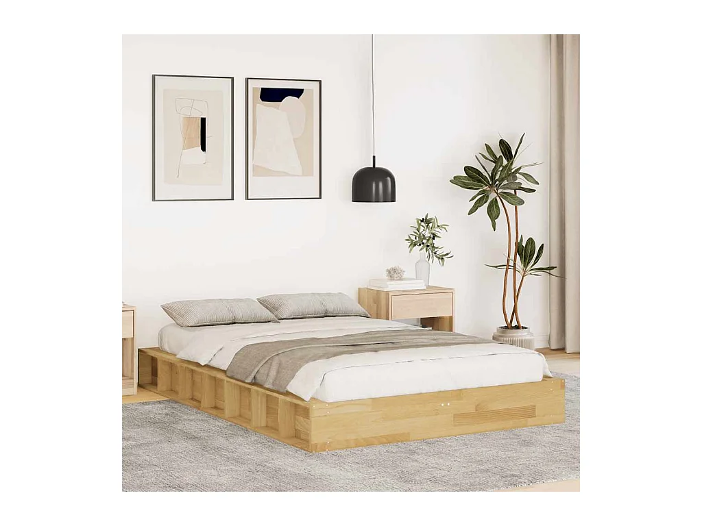 Bedframe zonder matras 120x200 cm massief hout eiken