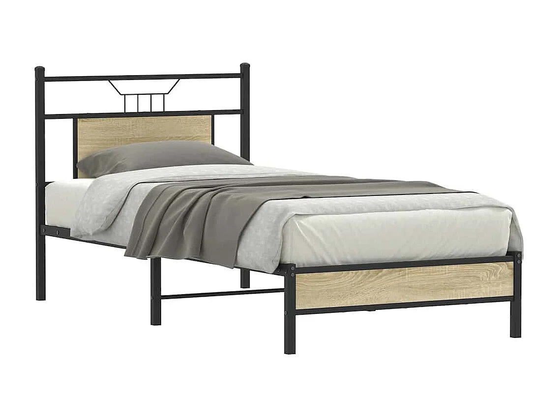 Cadre de lit sans matelas chêne sonoma 75x190 cm
