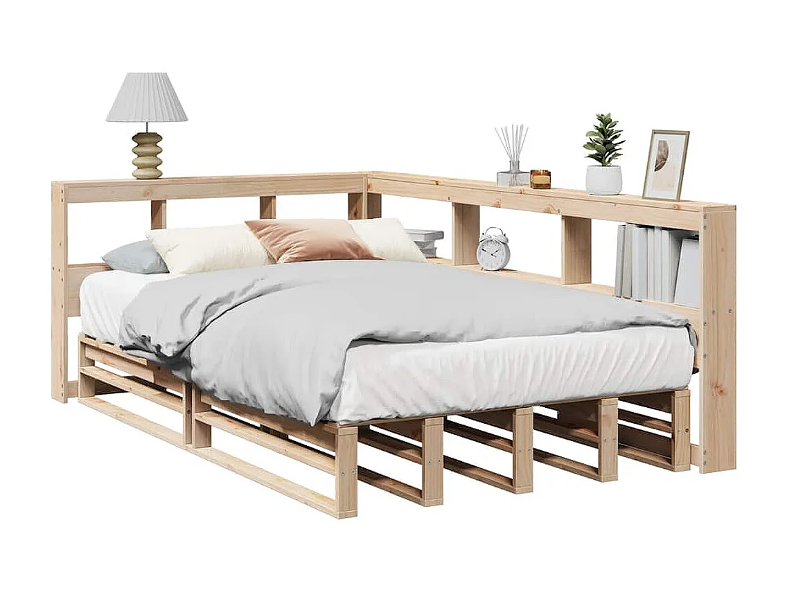 Cama com estante sem colchão 120x190 cm pinho maciço