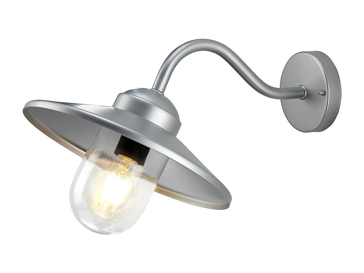 Elstead Klampenborg - Lanterna da Parete Cupola Pescatore 1 Luce da Esterno Luce Argento IP44, E27