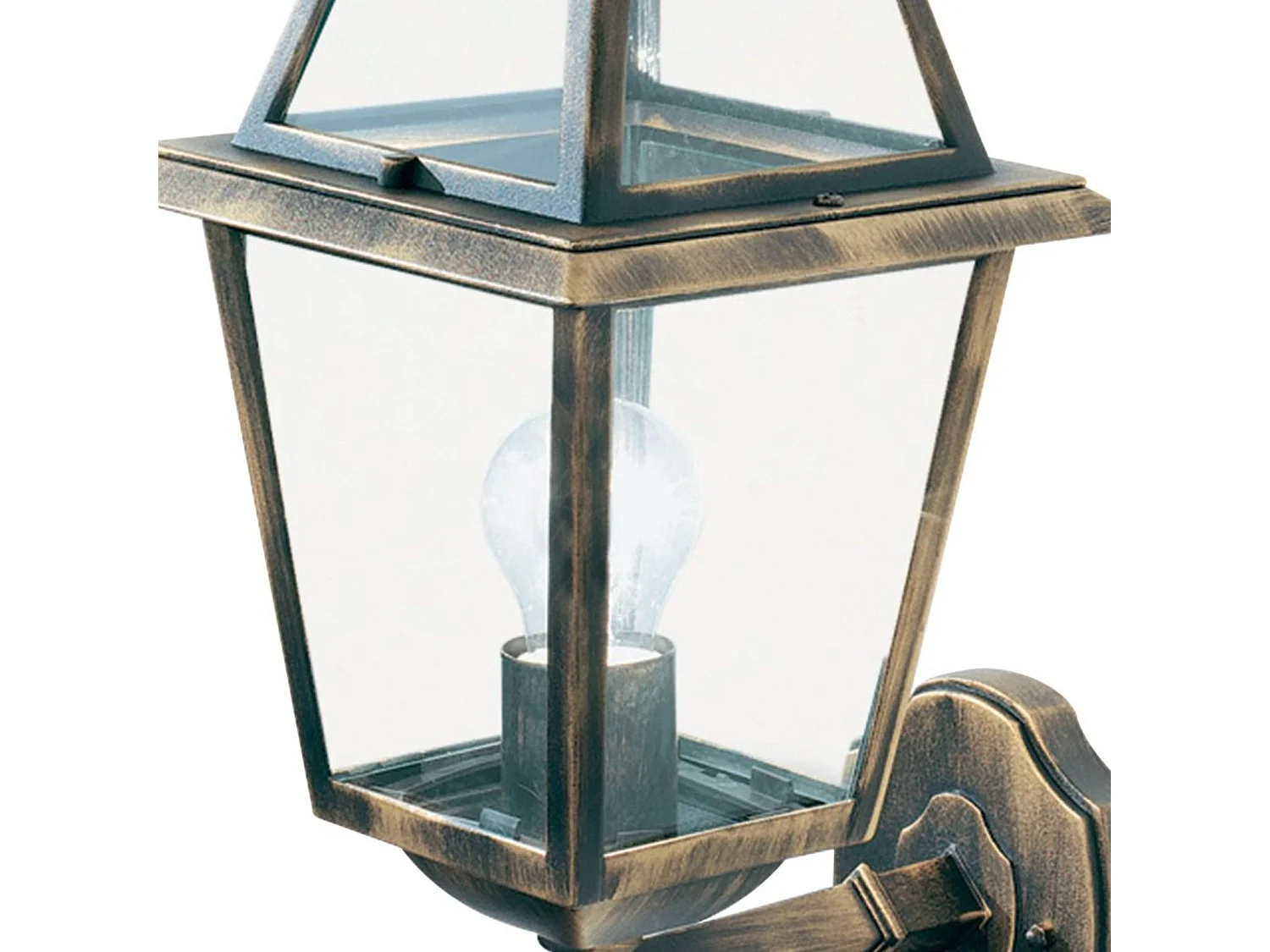 Searchlicht New Orleans - 1 Leichte Außenwandlaterne Schwarz, Gold IP44, E27