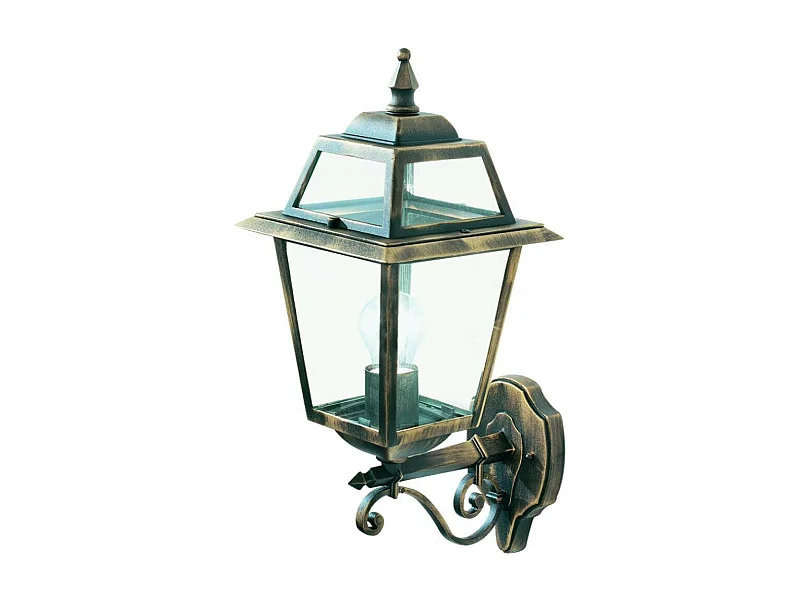 Searchlight New Orleans - Lanterna da parete per esterni 1 luce Nera, Oro IP44, E27