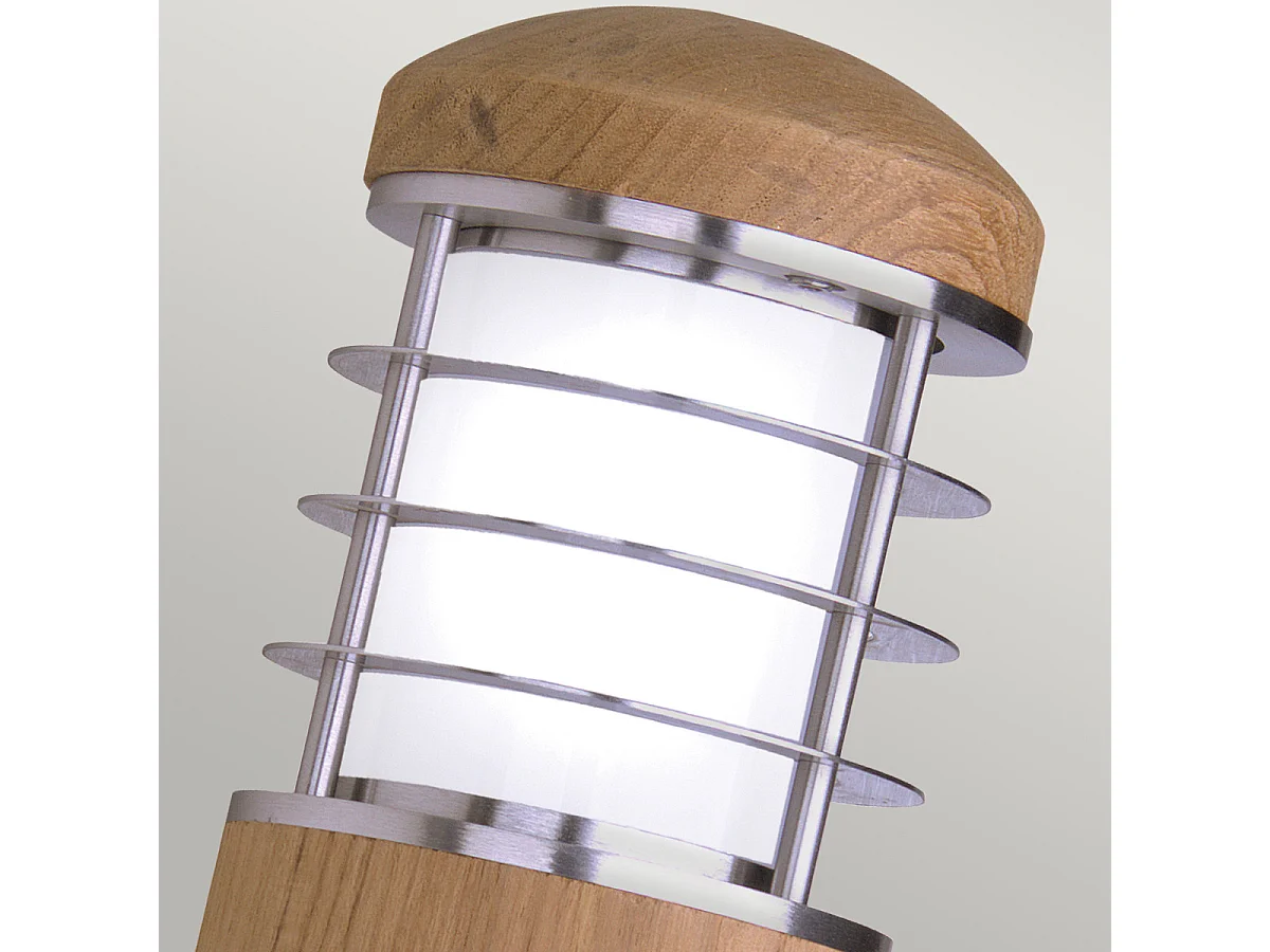 Elstead Poole - Applique da esterno a 1 luce Acciaio inossidabile, Teak IP44, E27