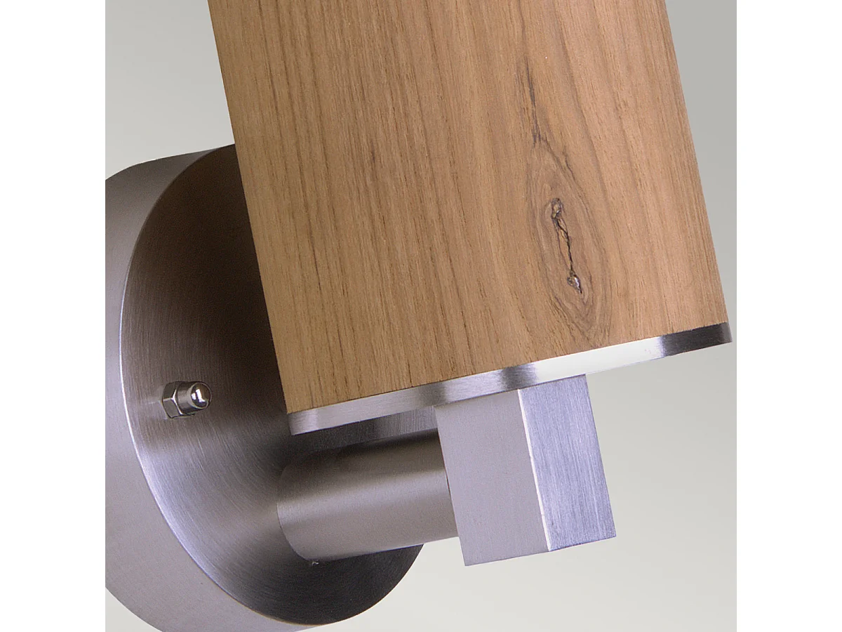 Elstead Poole - Applique da esterno a 1 luce Acciaio inossidabile, Teak IP44, E27