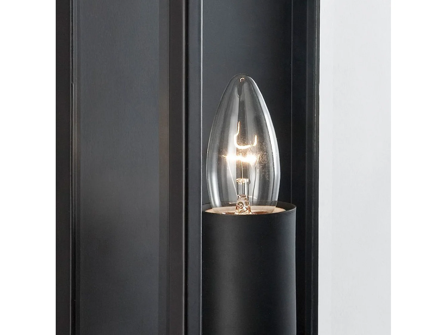 Searchlicht Box - 1 Licht Gartenwandleuchte im Freien Schwarz IP44, E27