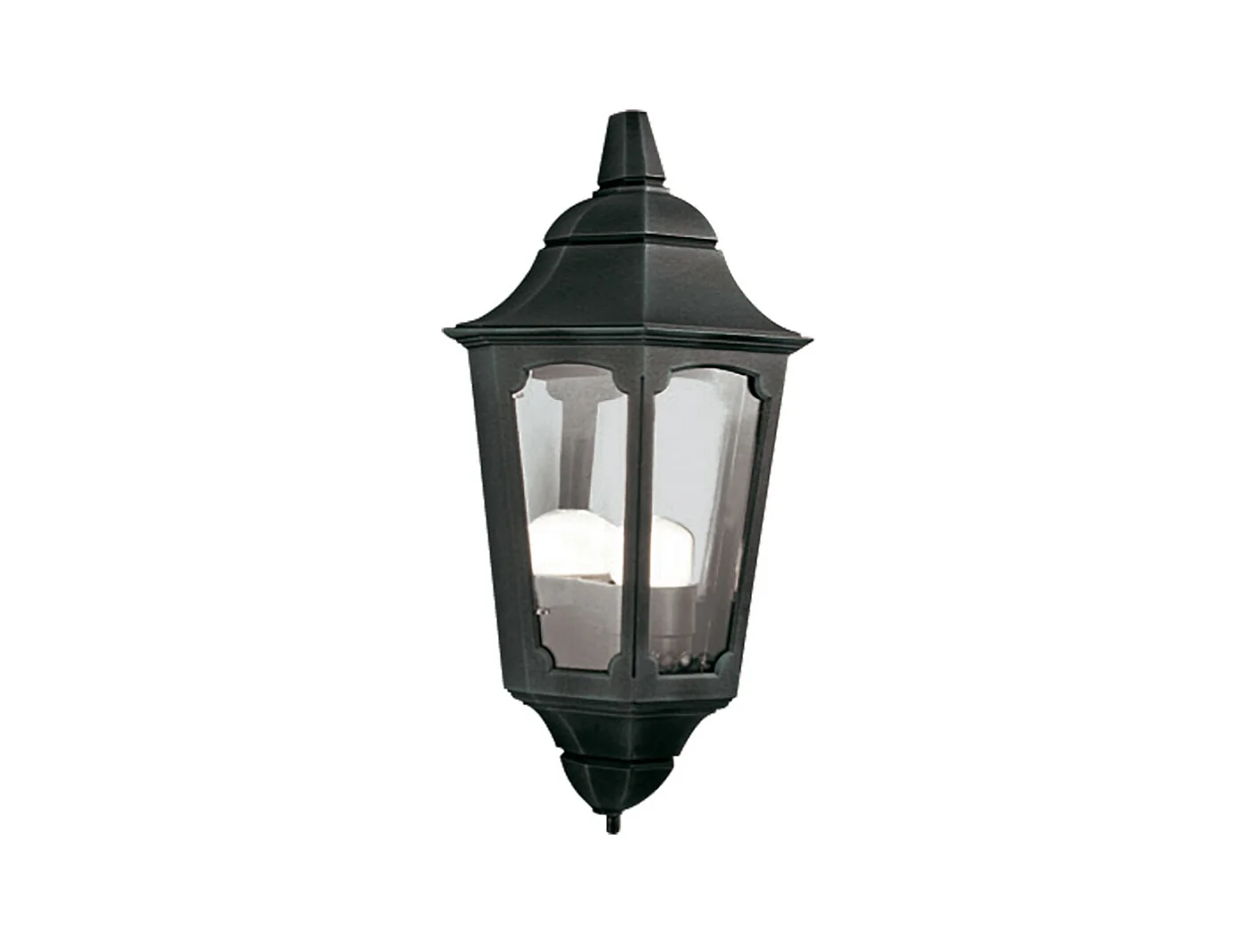 Elstead Parish - 1 Licht Außenwand Halblaterne Hellschwarz IP44, E27