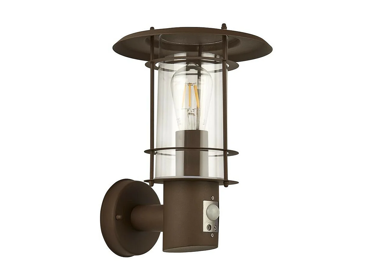 Searchlight Edgeware Applique murale d'extérieur et de porche, capteur brun rouille IP44
