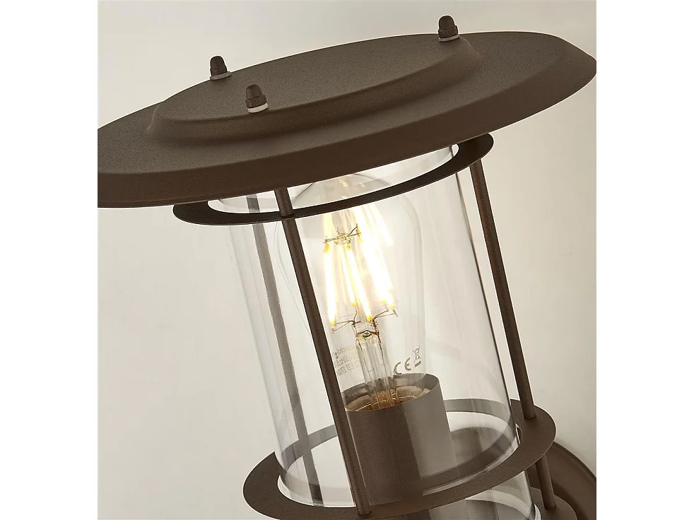 Searchlight Edgeware Applique murale d'extérieur et de porche, capteur brun rouille IP44