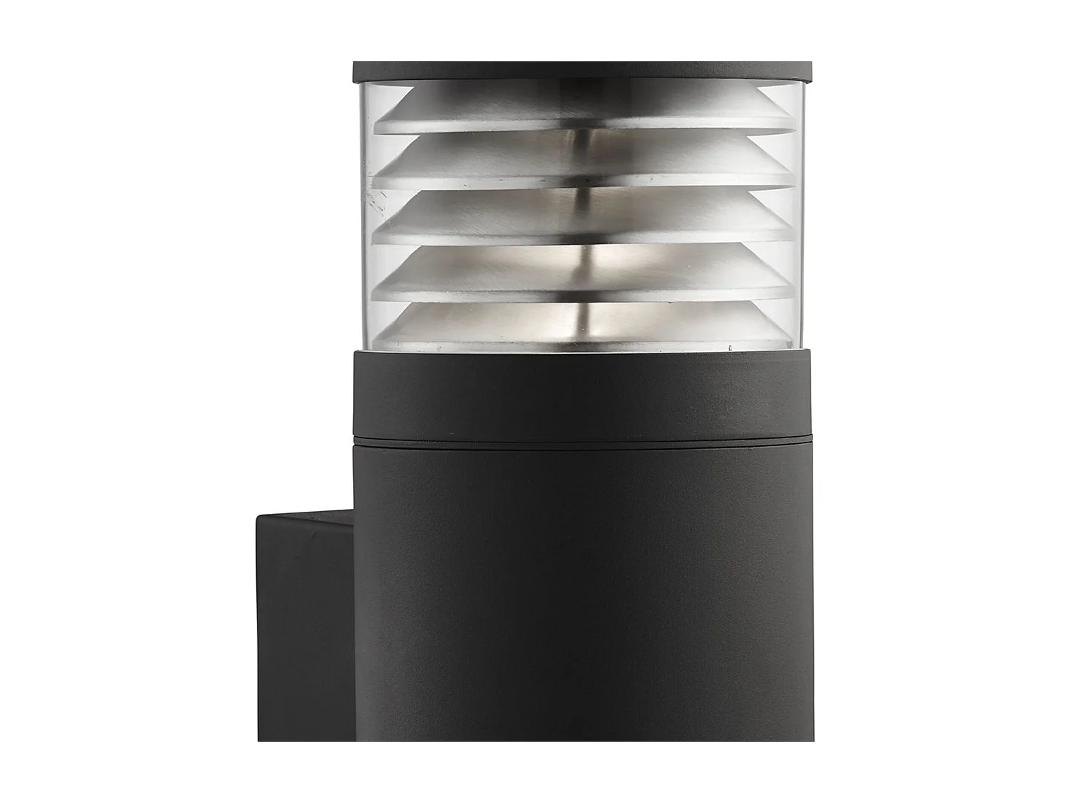 Searchlight Bronx 1 Ljus Utomhus Stor Vgglampa Svart med polykarbonatskrm IP44, E27