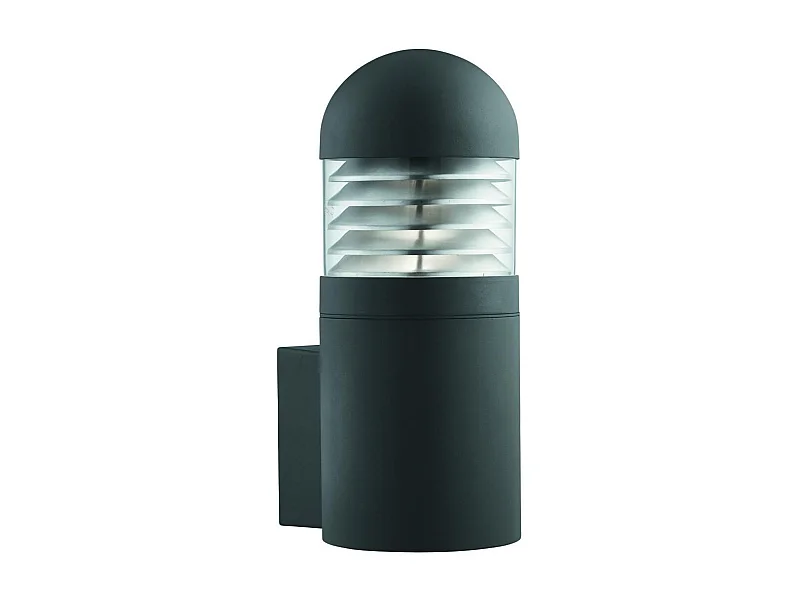 Searchlight Bronx - Applique da esterno grande 1 luce nera con paralume in policarbonato IP44, attacco E27