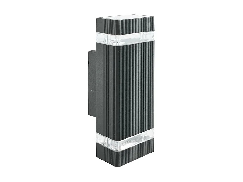 Searchlicht Sheffield Outdoor & Porch oben unten Wandhalterung, schwarz, klarer Diffusor IP44 2700K