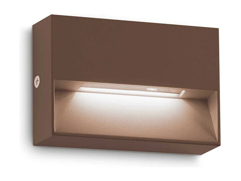 Ideal Lux DEDRA Lampada da Parete Integrata a LED da Esterno Rettangolare Caffè 160Lm 3000K IP65