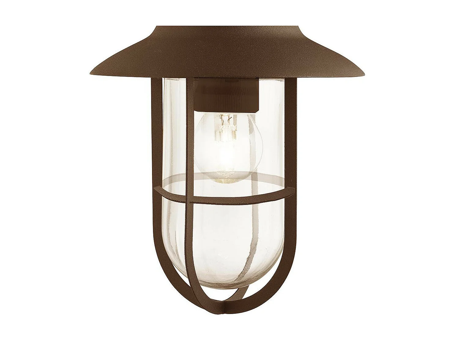 Searchlight Toronto Staffa da parete per esterno a 1 luce, vetro trasparente marrone ruggine IP44