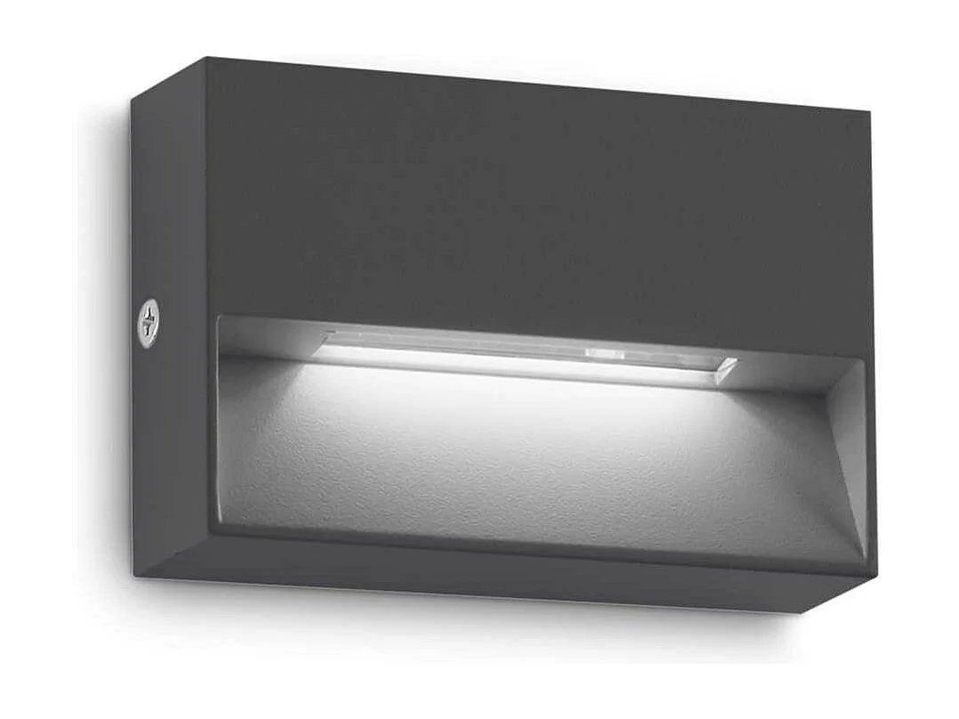 Ideal Lux DEDRA Aplique LED integrado para exterior rectangular antracita 160Lm 3000K IP65