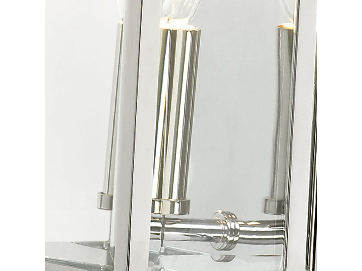 Elstead Holborn Petite demi-lanterne murale extérieure à 1 ampoule, chrome poli IP44, E14