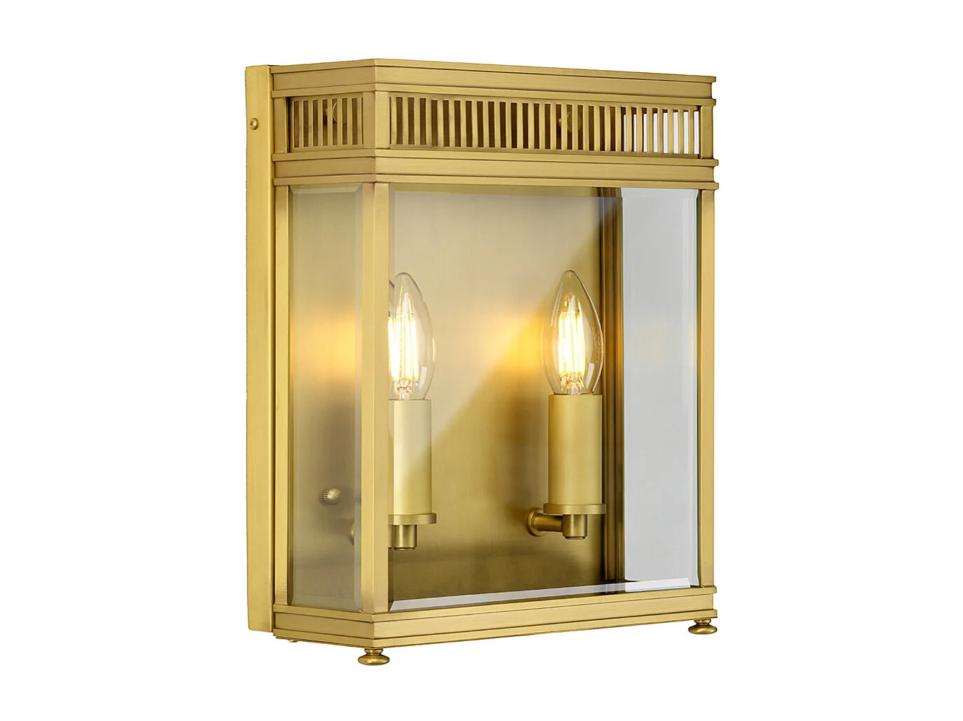 Elstead Holborn Lanterna da esterno a parete in ottone spazzolato, IP44