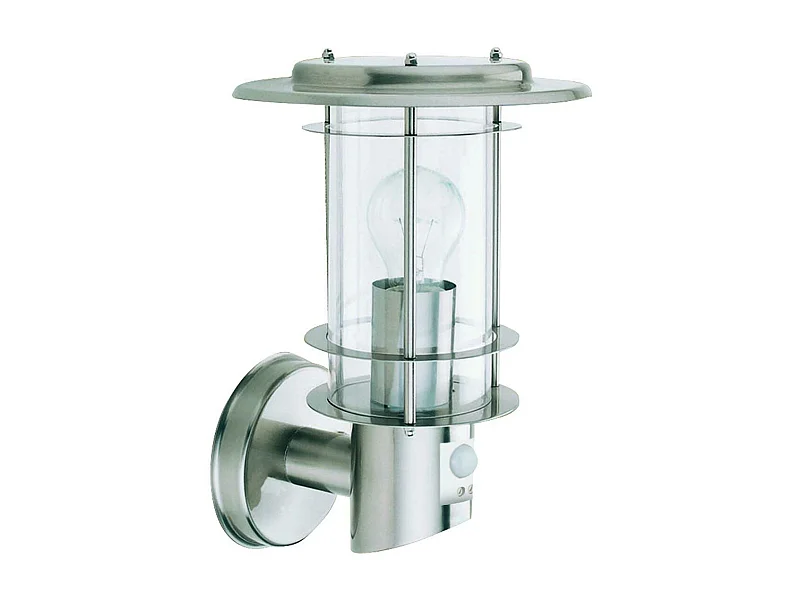 Searchlicht Outdoor - 1 Licht Außenwandleuchte Edelstahl mit Bewegungssensor IP44, E27