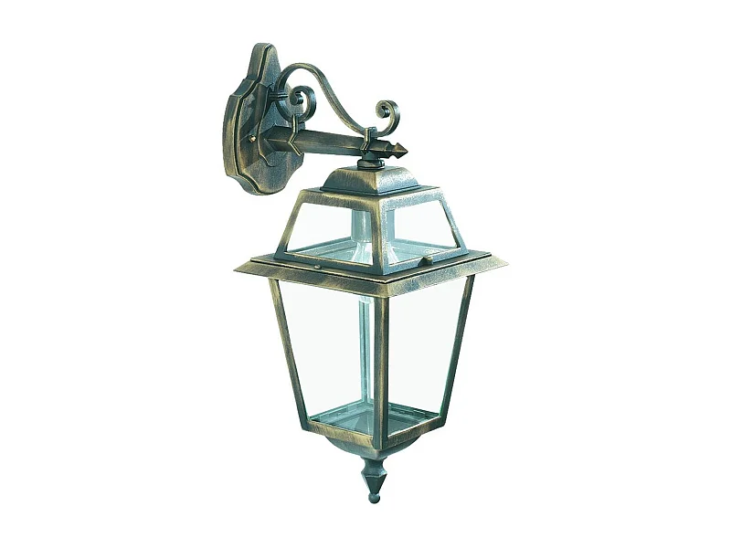 Searchlicht New Orleans - 1 leichte Außenlaterne schwarz, Gold IP44, E27