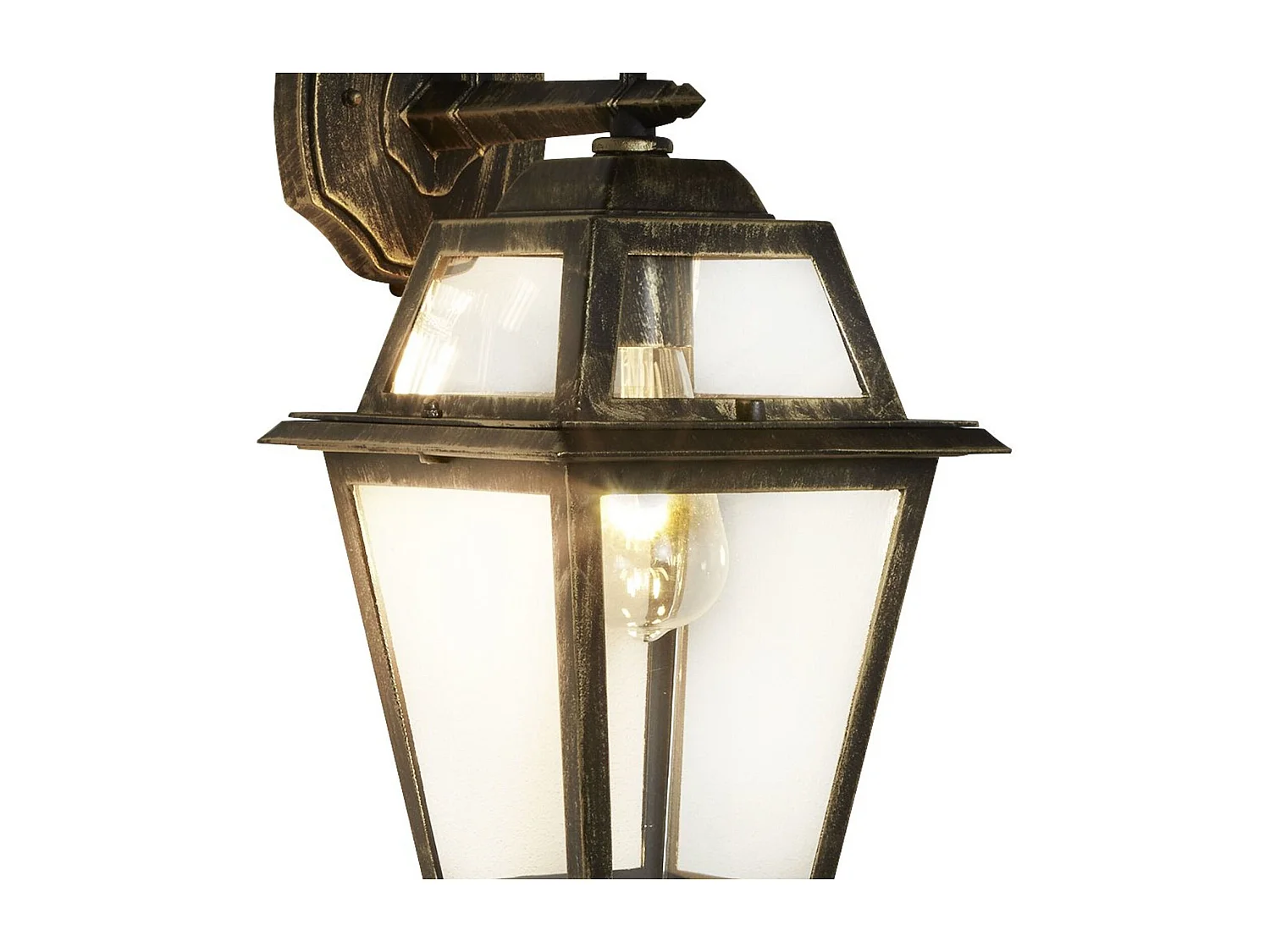 Searchlicht New Orleans - 1 leichte Außenlaterne schwarz, Gold IP44, E27