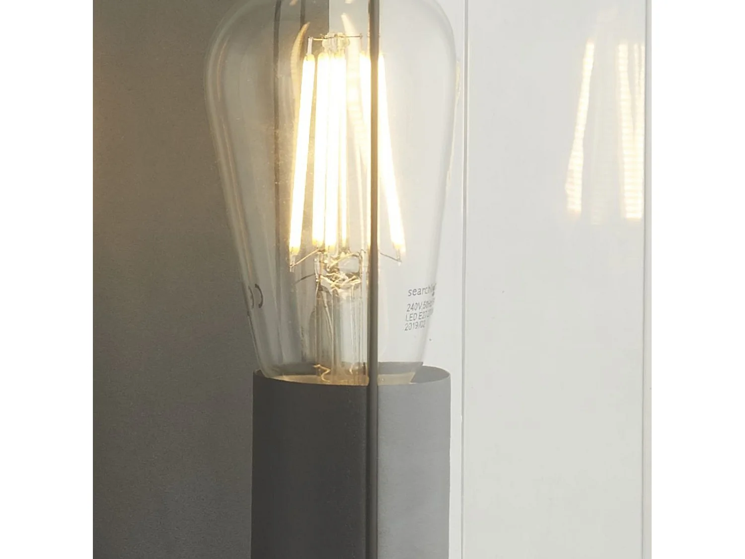 Searchlight Bakerloo 1 Luce E27 Esterno Boxed Parete/Porticato Grigio Scuro, Vetro Trasparente IP44