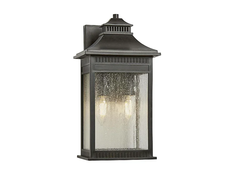 Elstead Livingston - Lanterna da parete media con 2 luci - Finitura bronzo imperiale, E14