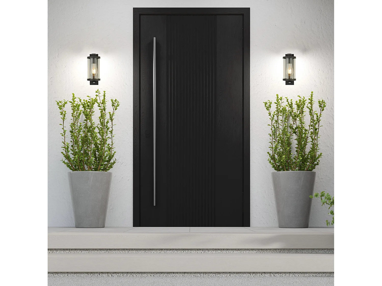 Searchlight Ljus Utomhus Vgg Veranda Ljus Med Pir - Svart Med Klart Glas