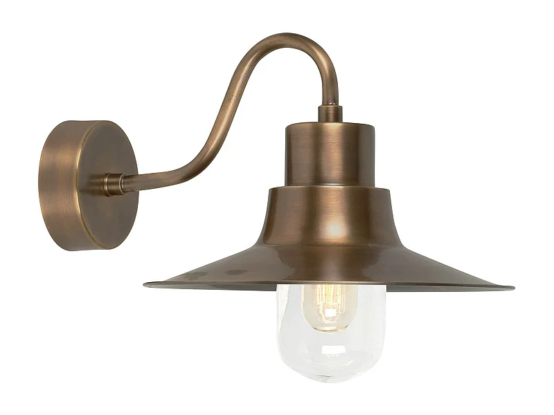 Elstead Sheldon 1 Ljus Outdoor Fisherman Dome Vägglampa Mässing IP44, E27