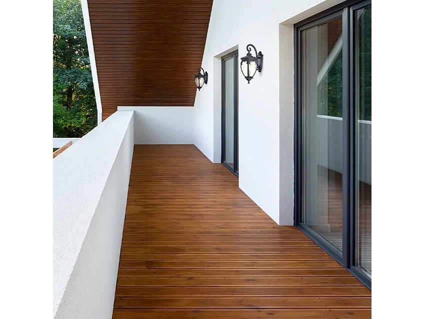 Maytoni Fleur Farol de pared exterior negro con oro, IP44