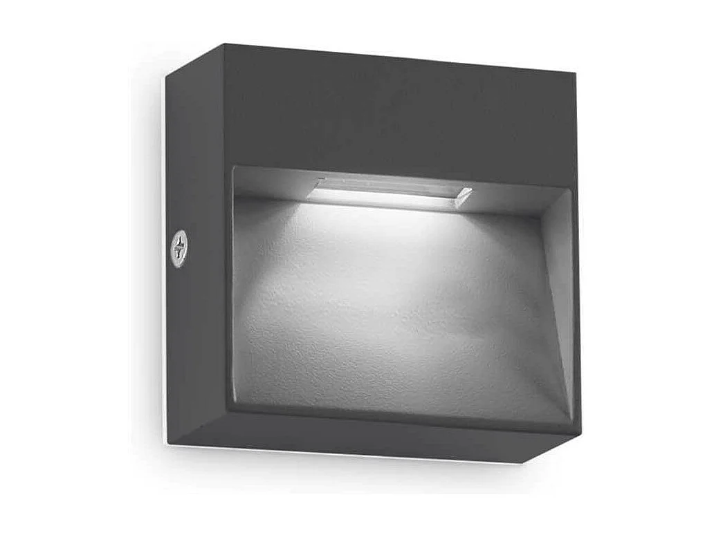 Ideal Lux DEDRA Lampada Integrata da Esterno a LED Quadrata Incasso Parete Antracite 160Lm 3000K IP65
