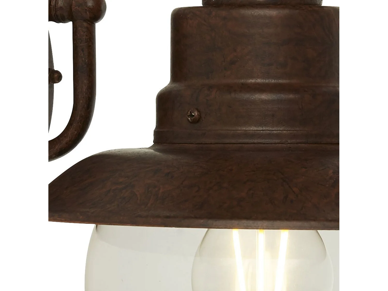 Searchlicht Station 1 Licht Außenwand Veranda Licht - Rustikales Braun Mit Klarglas