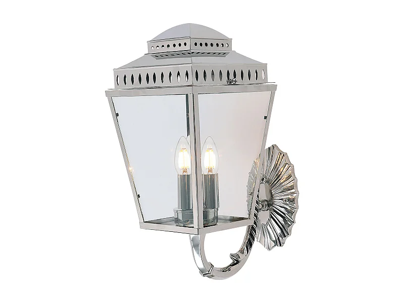 Elstead Mansion House - 3 Licht Wandlaterne im Freien Licht poliert Nickel IP44, E14